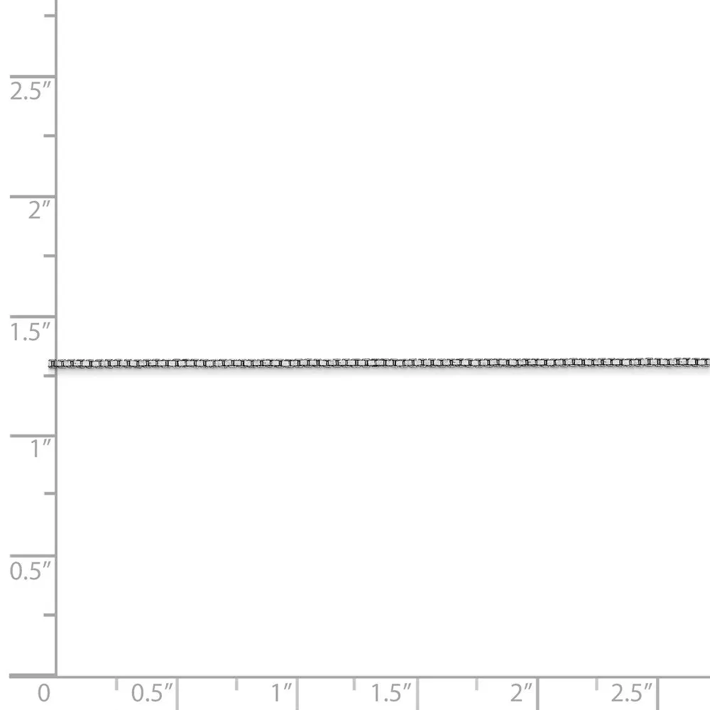0.9mm, 10k White Gold, Box Chain Anklet or Bracelet