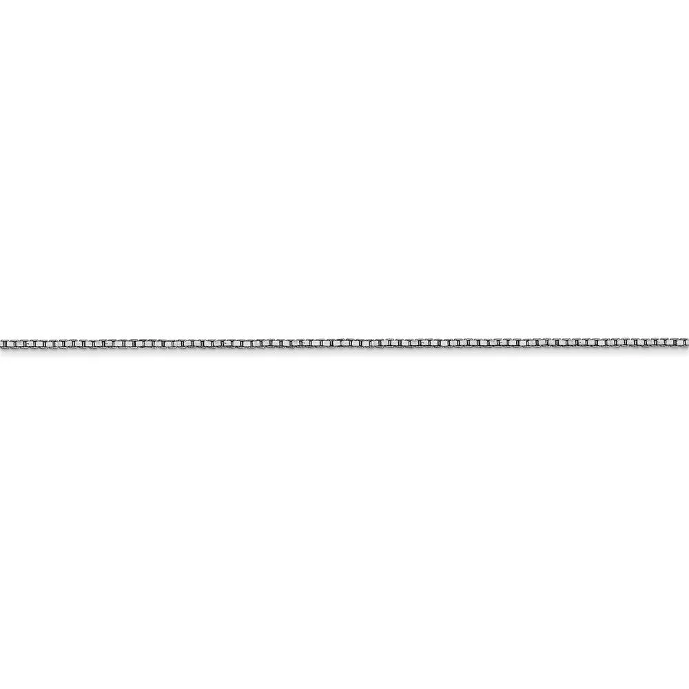 0.9mm, 10k White Gold, Box Chain Anklet or Bracelet