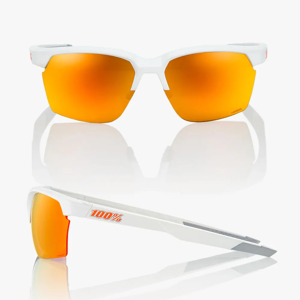100% SPORTCOUPE - Soft Tact White - HiPER Red Multilayer Mirror Lens
