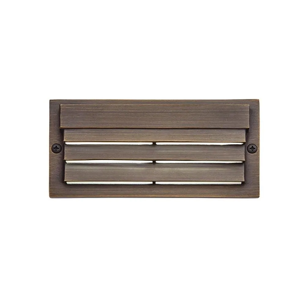 12V 6" LED Louvered Step Light 3000K Textured Architectural Bronze