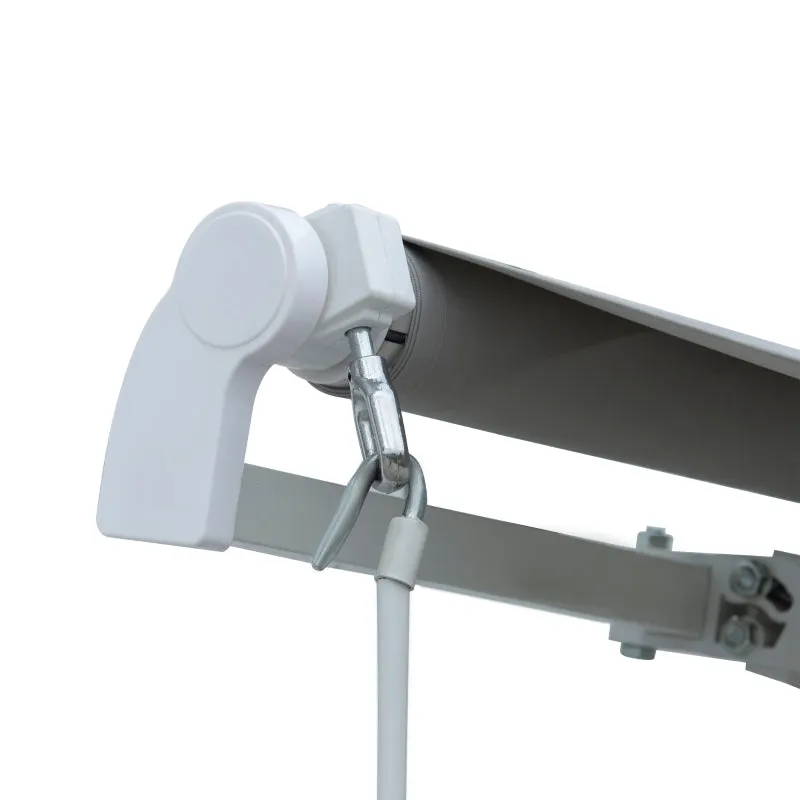 12x8.2ft Manual Retractable Patio Awning - Gray