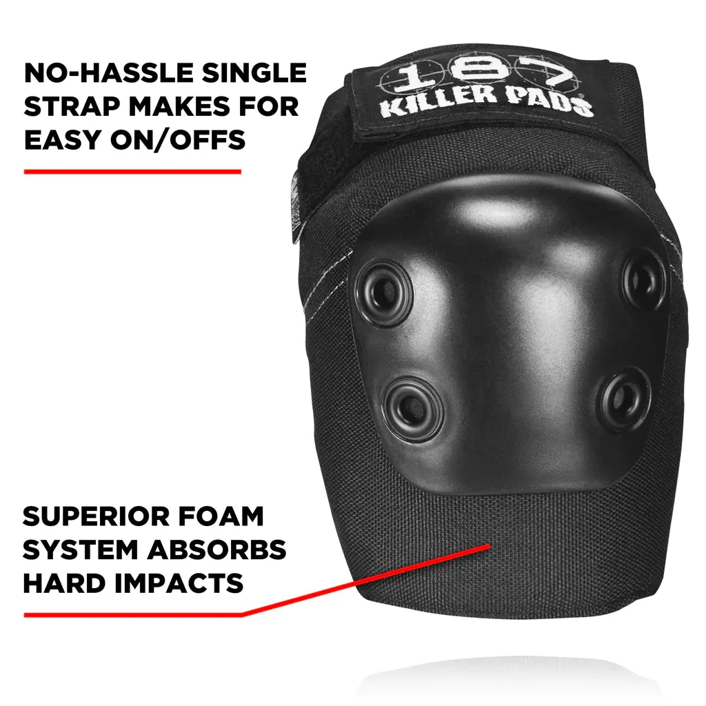 187 Elbow Pro Pads Grey w/ White caps