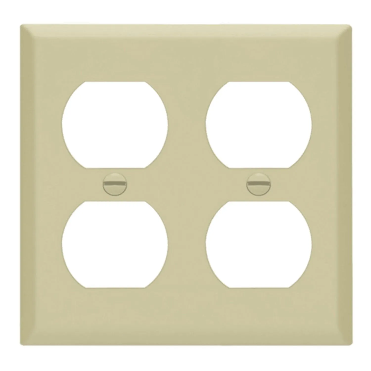 2-Gang Duplex Outlet Cover Plate Ivory