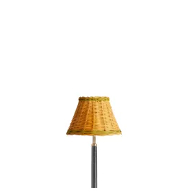 20cm empire shade in natural rattan with green stripe