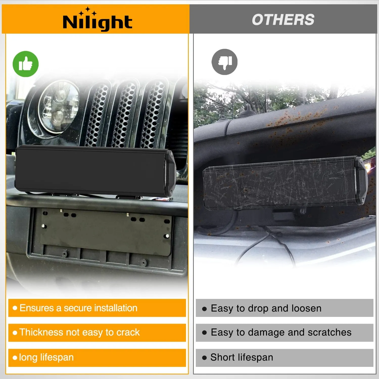 2Pcs 12 inch Black Light Bar Cover