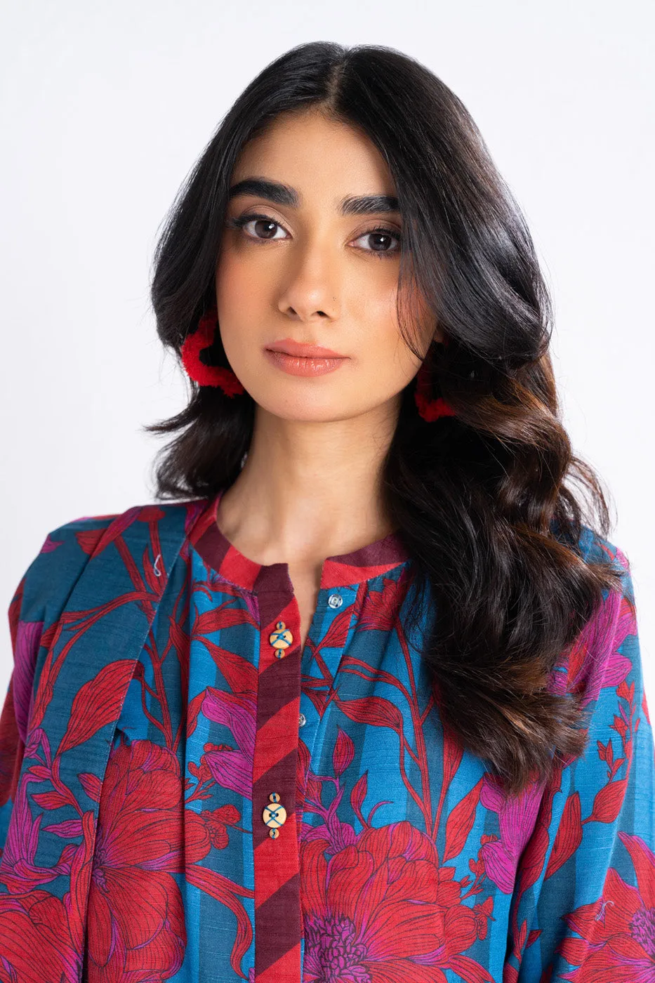 3 Piece Printed Khaddar Suit With Light Khaddar Dupatta
