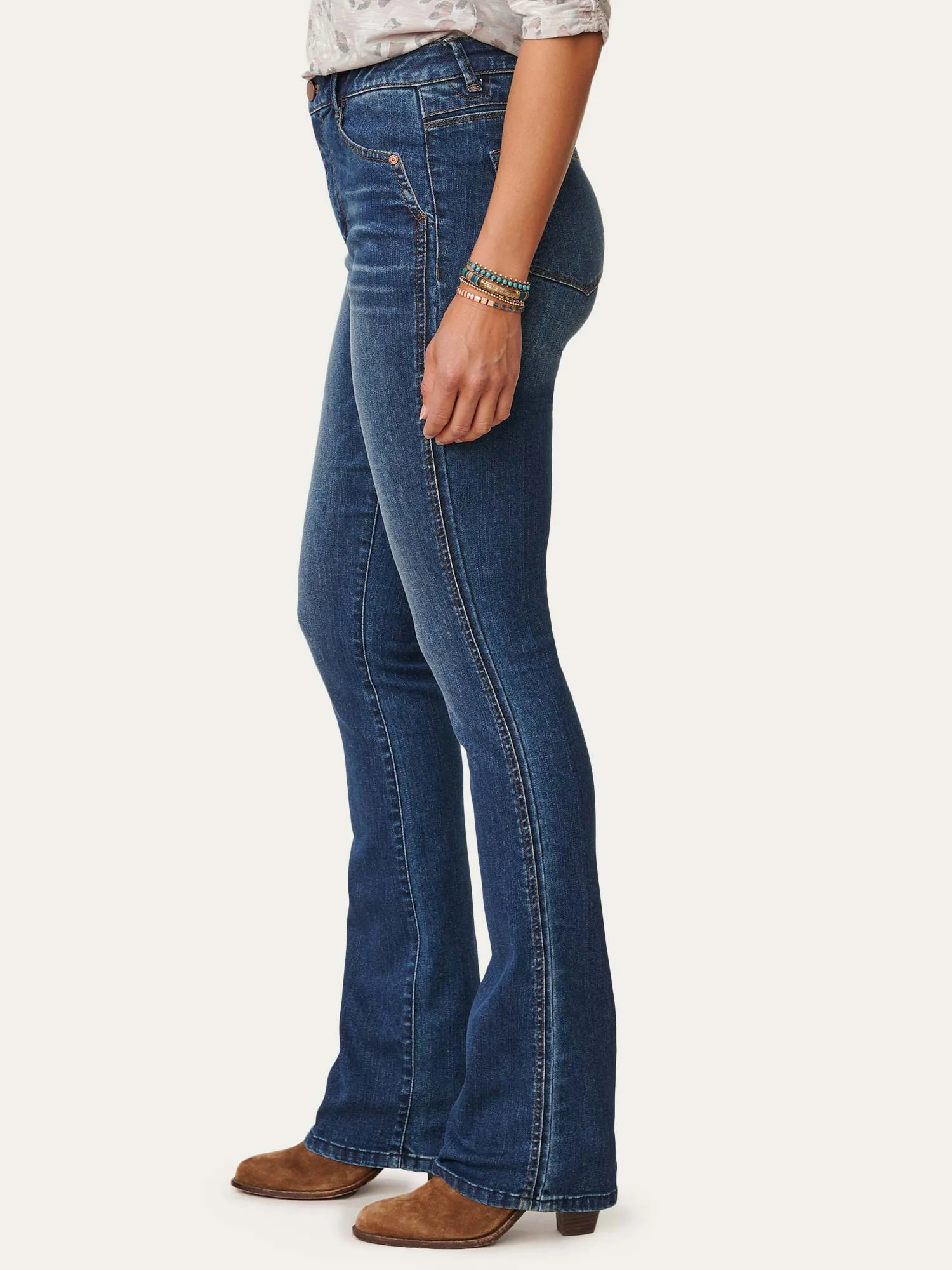 34" "Ab"solution® Blue Skyrise Itty Bitty Longer Bootcut Jean