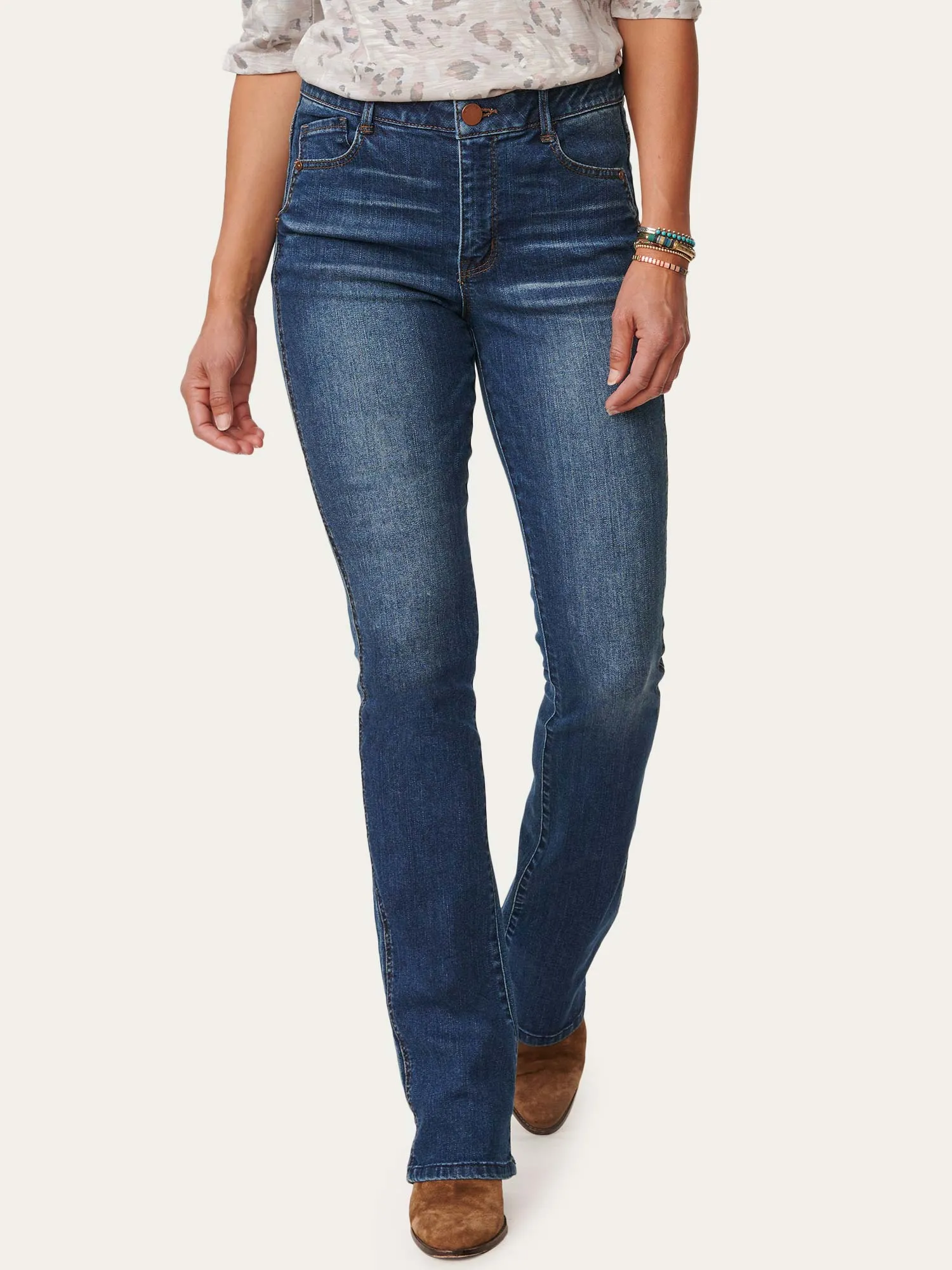 34" "Ab"solution® Blue Skyrise Itty Bitty Longer Bootcut Jean