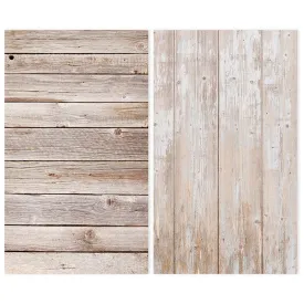 70x100cm Dual-Sided Coated Printed-Texture Paper Background SET 07 - Light Weathered Wood