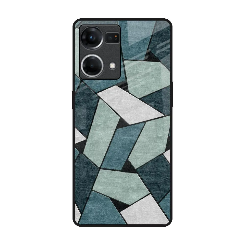 Abstact Tiles Glass Case for OPPO F21 Pro