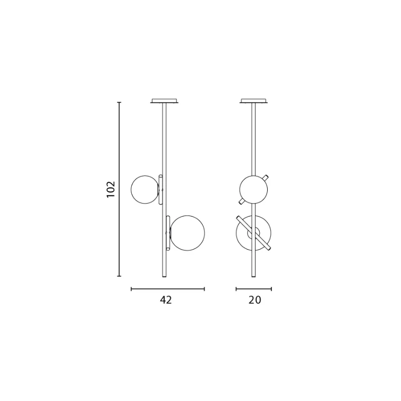 Adjustable Rod Vertical Orb Pendant