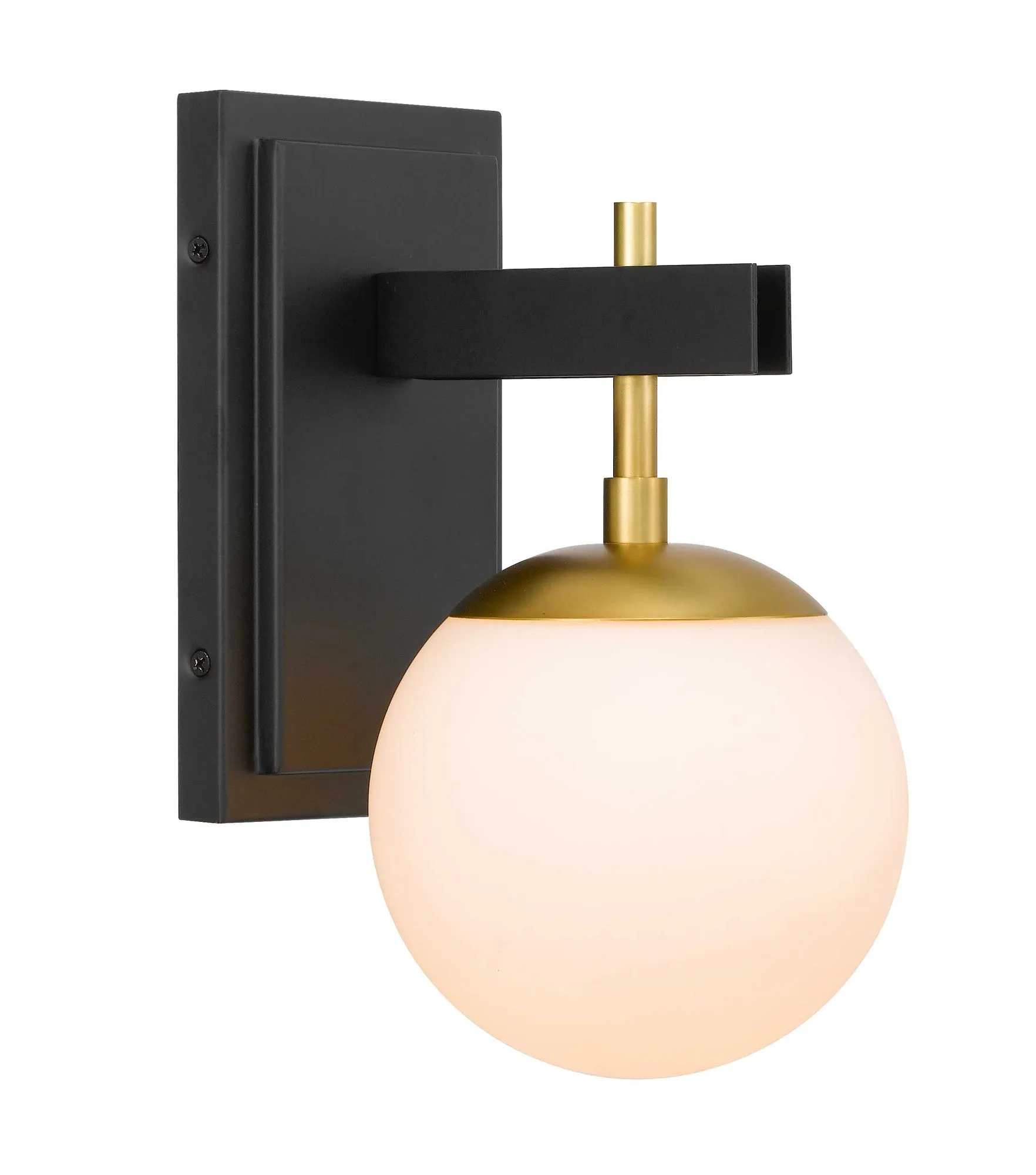 Allie 352B01BLSB 1-Light Vanity Light - Black/Satin Brass