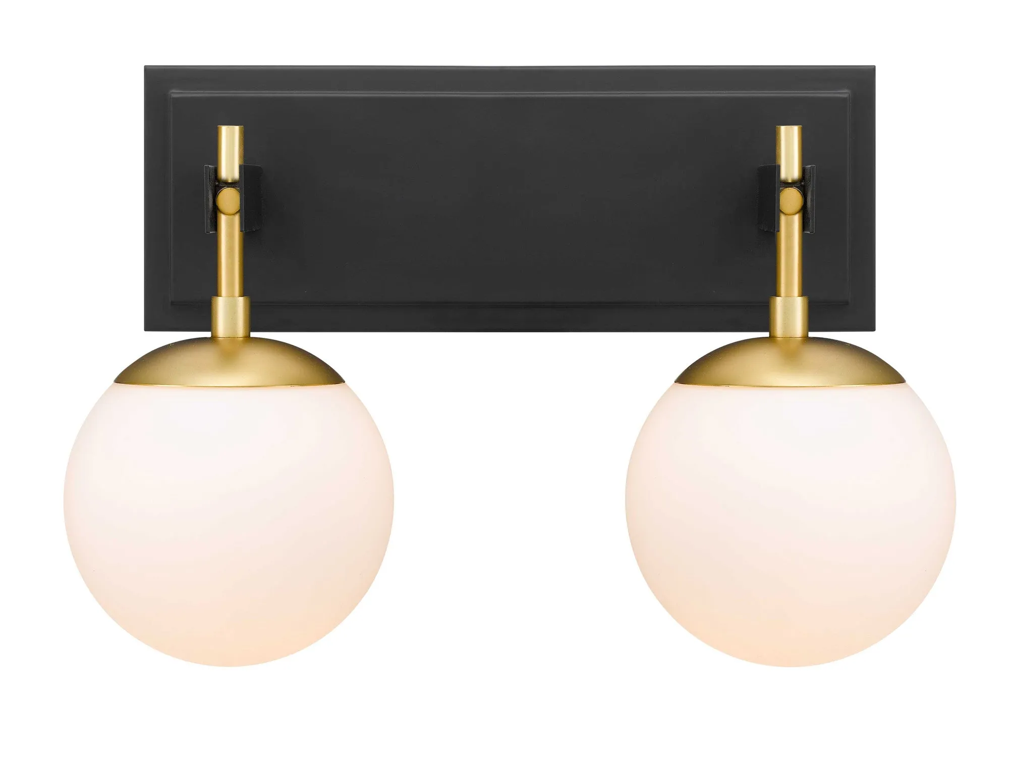 Allie 352B02BLSB 2-Light Vanity Light - Black/Satin Brass