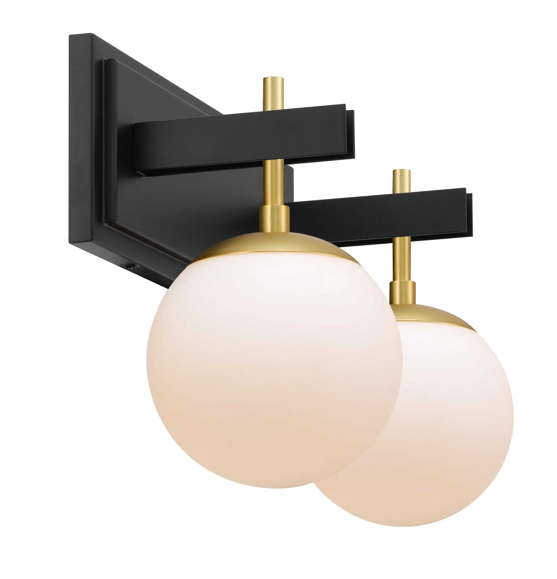 Allie 352B02BLSB 2-Light Vanity Light - Black/Satin Brass
