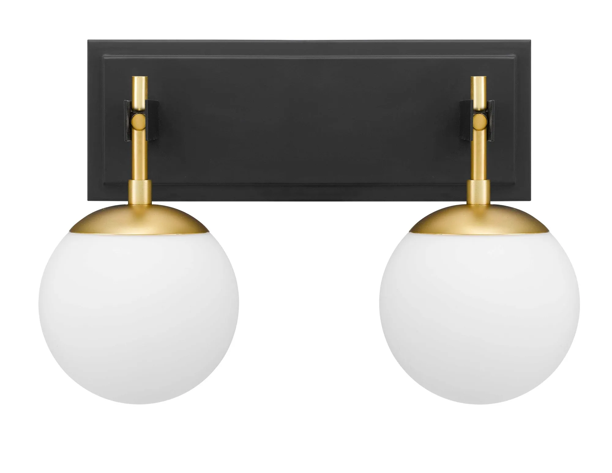 Allie 352B02BLSB 2-Light Vanity Light - Black/Satin Brass