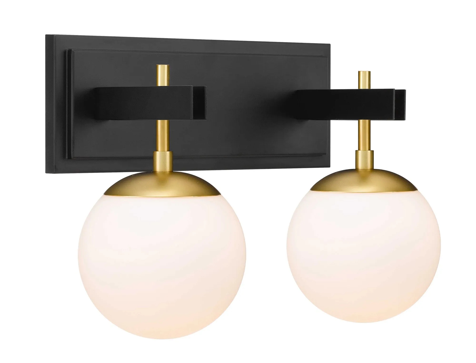 Allie 352B02BLSB 2-Light Vanity Light - Black/Satin Brass