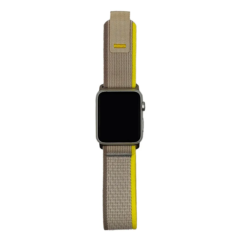 Apple Watch (38/40/SE/41MM) Velcro Stof Rem - Sort / Orange