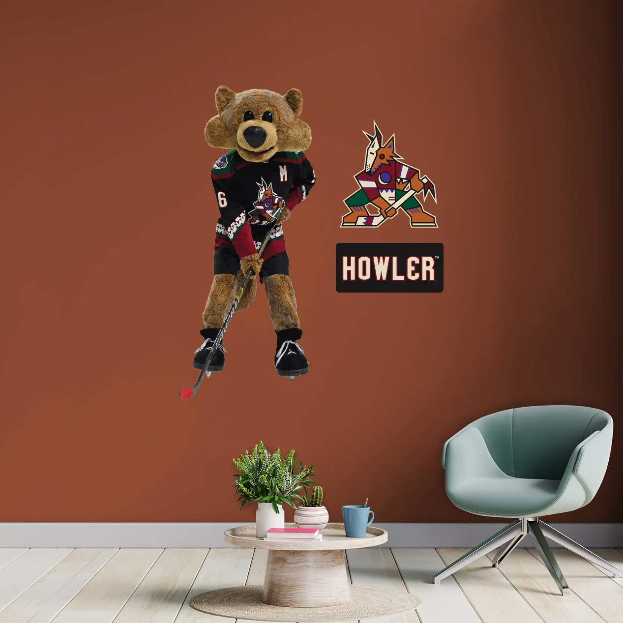 Arizona Coyotes: Howler Mascot - Officially Licensed NHL Removable Adhesive Decal
