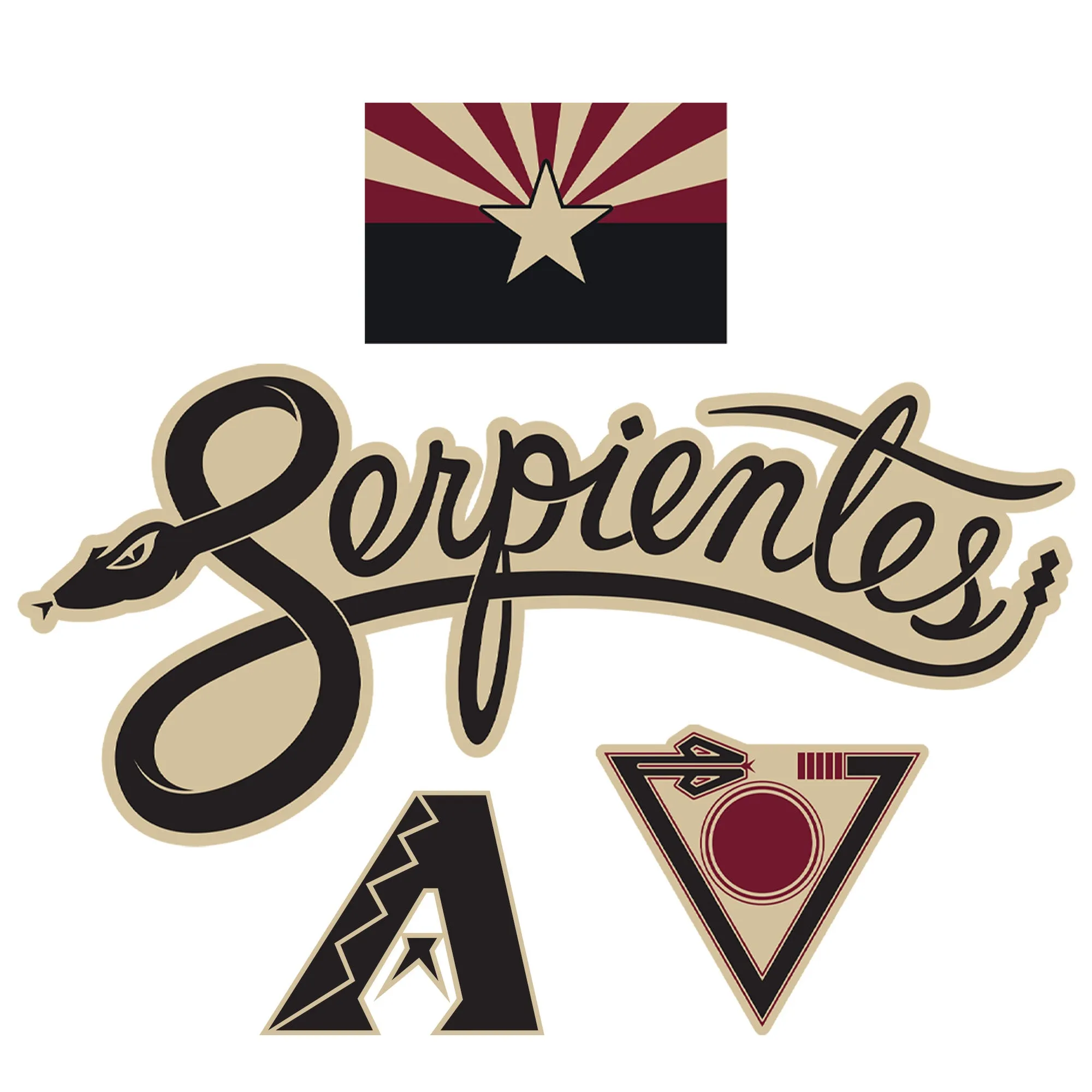 Arizona Diamondbacks:   City Connect Logo        - Officially Licensed MLB Removable     Adhesive Decal