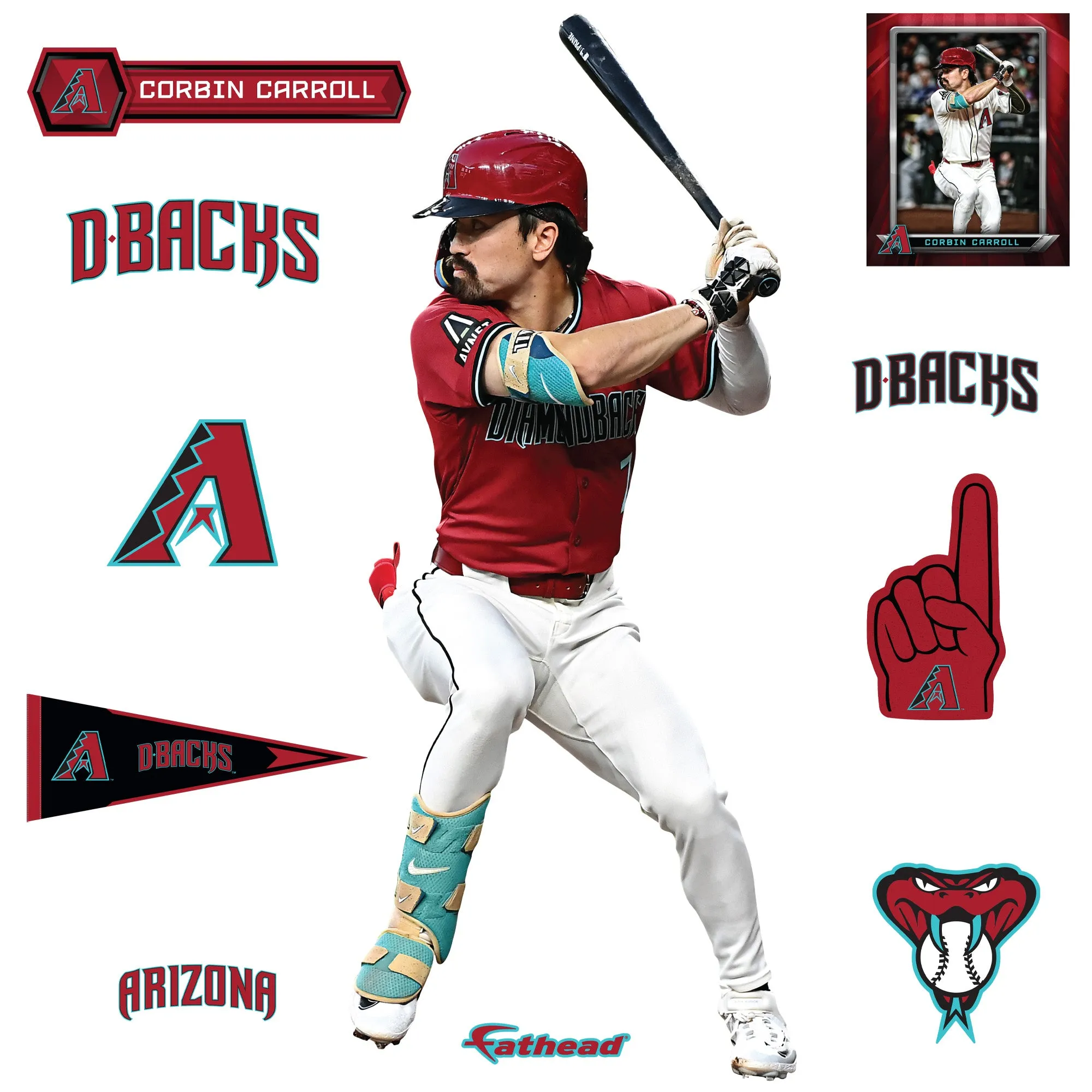 Arizona Diamondbacks: Corbin Carroll         - Officially Licensed MLB Removable     Adhesive Decal