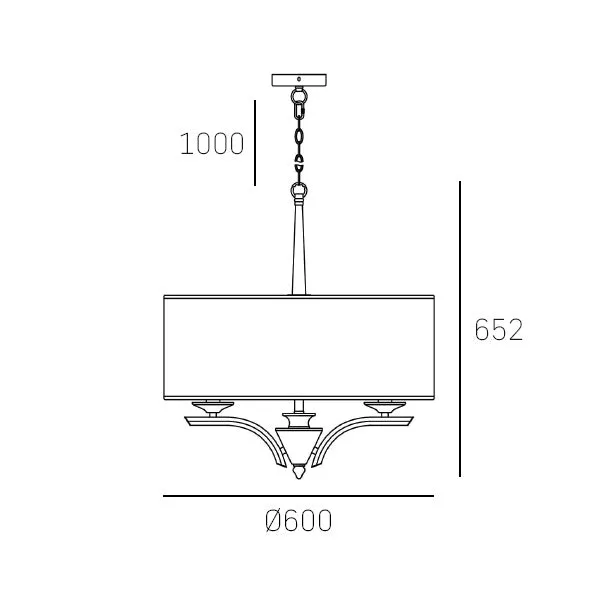 ATLANTA hanging shade light Nickel finish