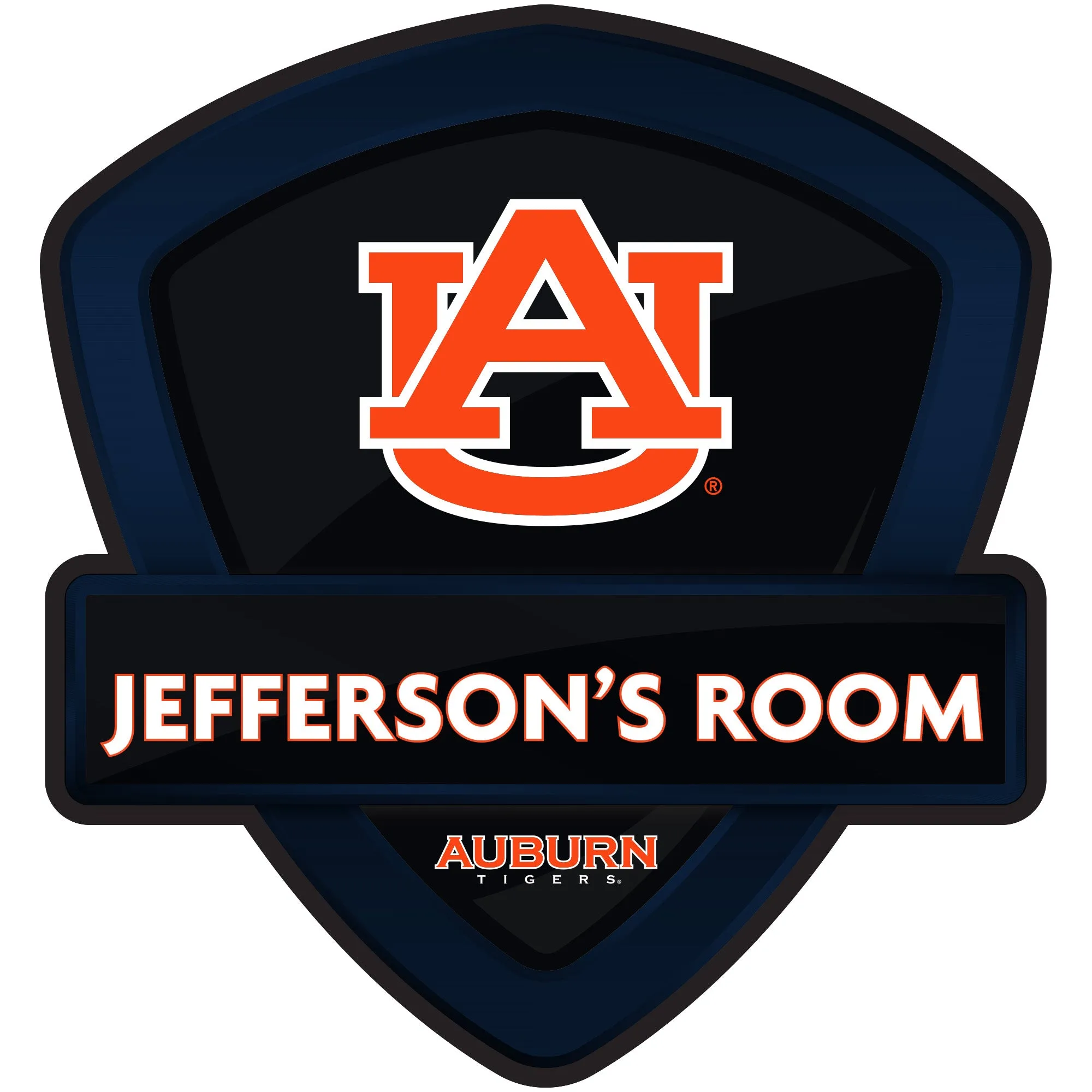 Auburn Tigers:   Badge Personalized Name        - Officially Licensed NCAA Removable     Adhesive Decal