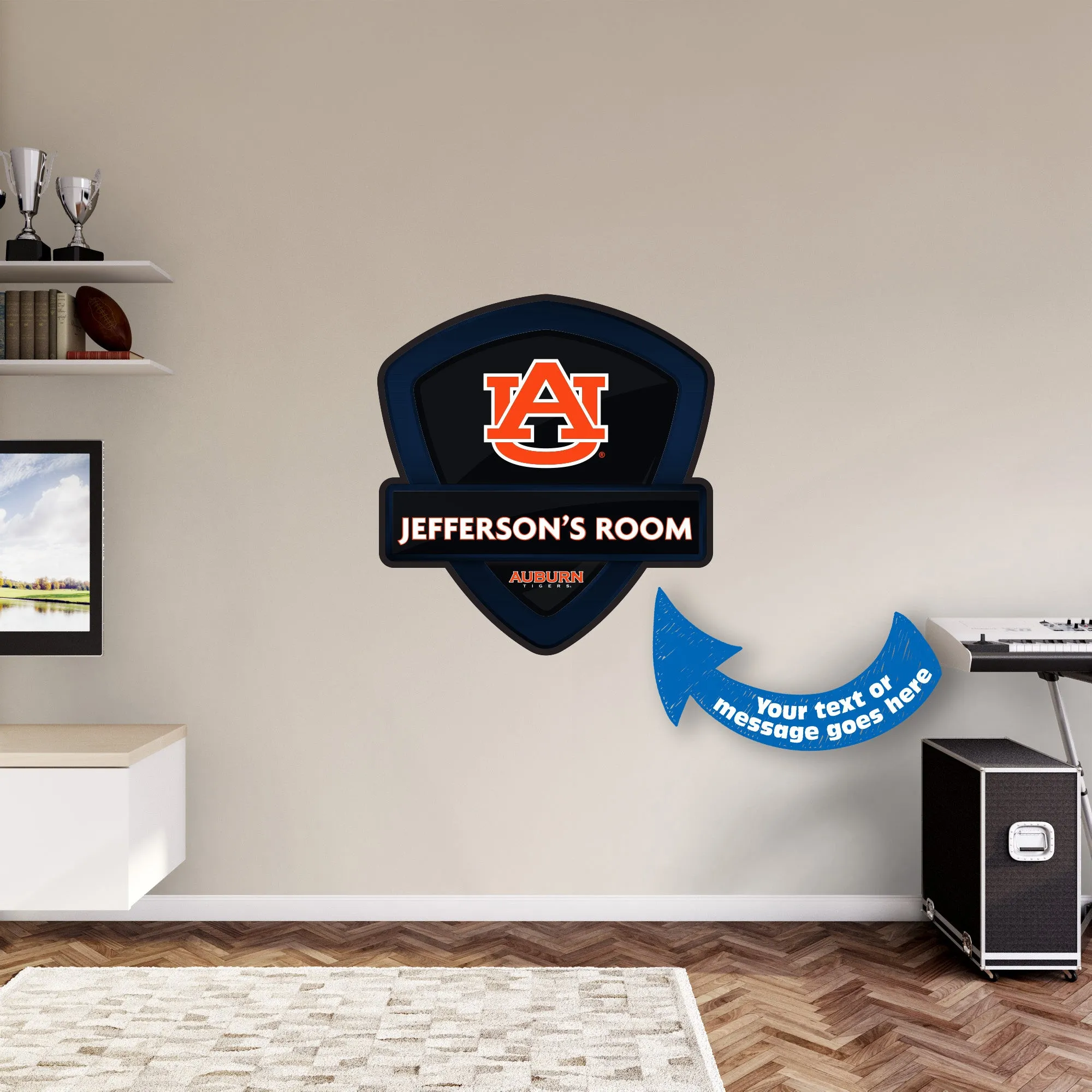 Auburn Tigers:   Badge Personalized Name        - Officially Licensed NCAA Removable     Adhesive Decal