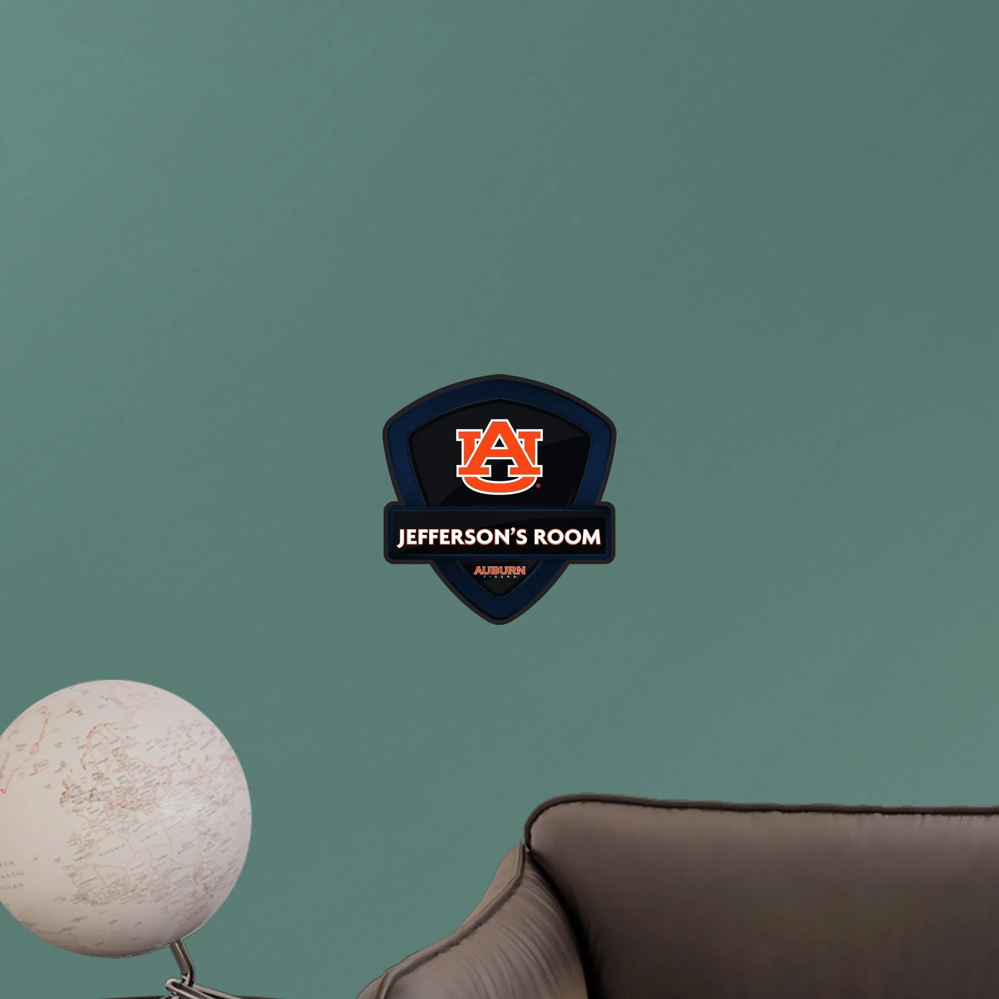 Auburn Tigers:   Badge Personalized Name        - Officially Licensed NCAA Removable     Adhesive Decal