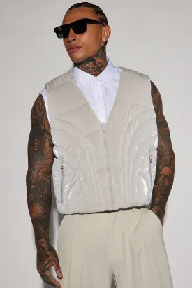 Avalon Cropped Tactical Padded Vest - Grey