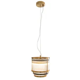Avoca 1/6Lt Crystal Ceiling Light - Brass Finish