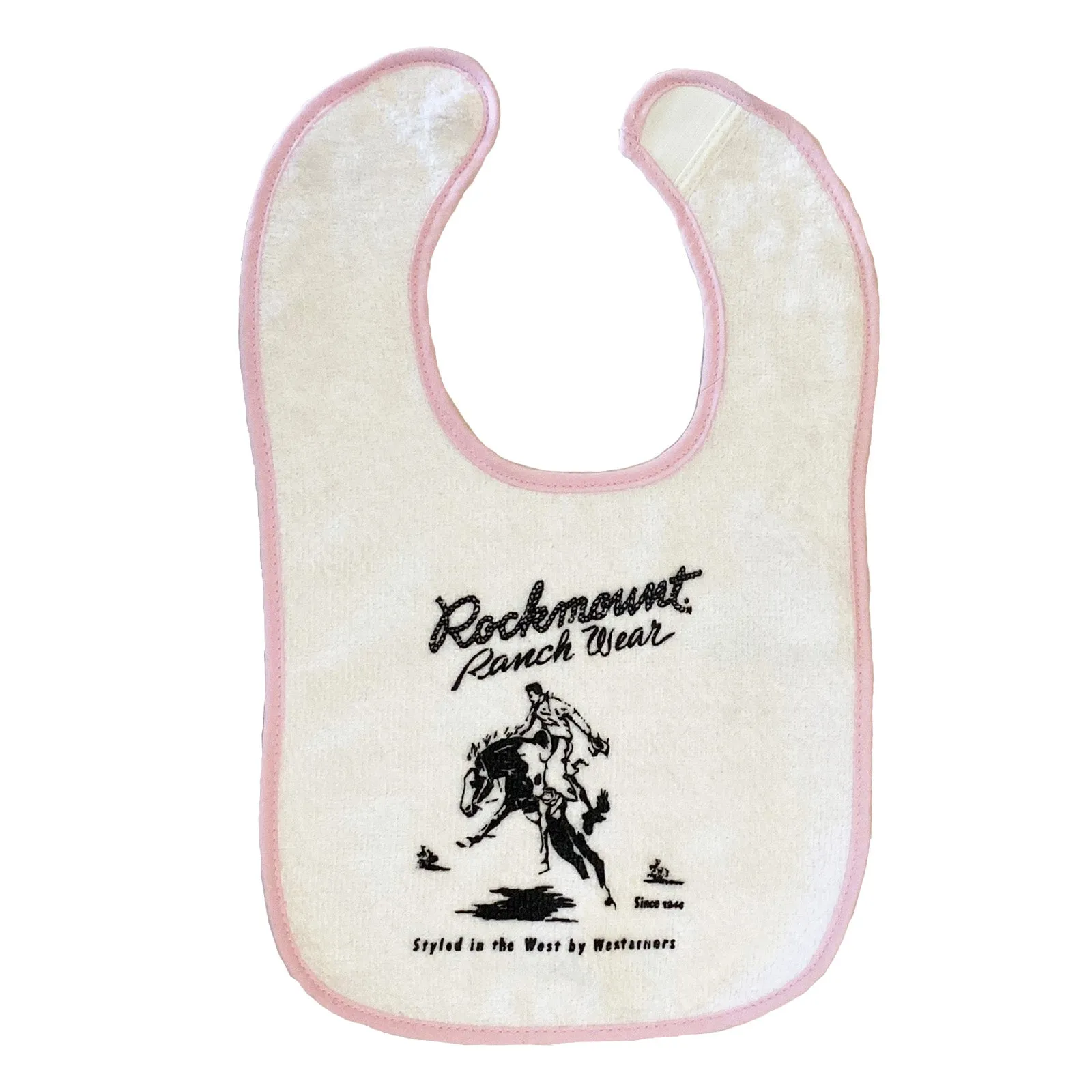 Baby Rockmount Bronc 100% Cotton Western Bib in Pink