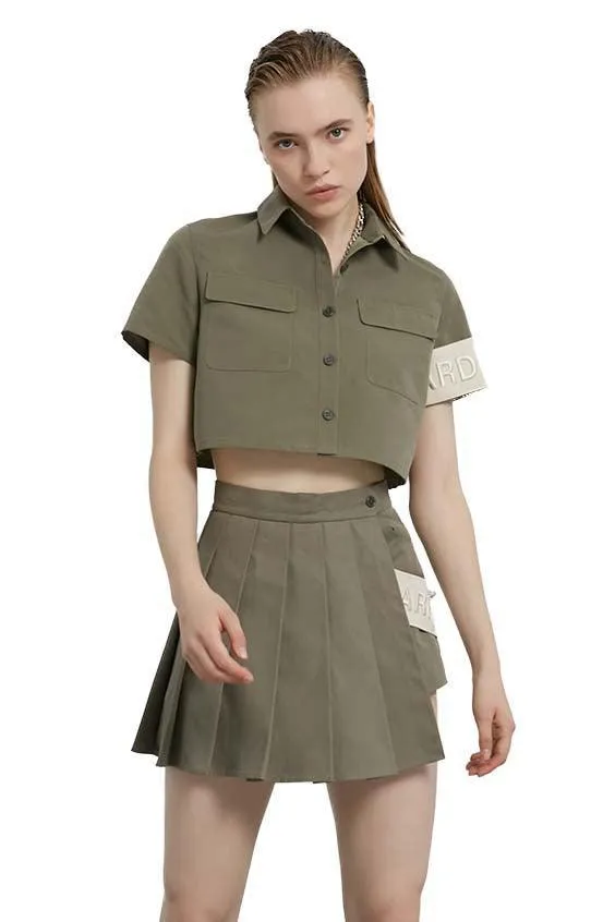 Badge Cropped Shirt