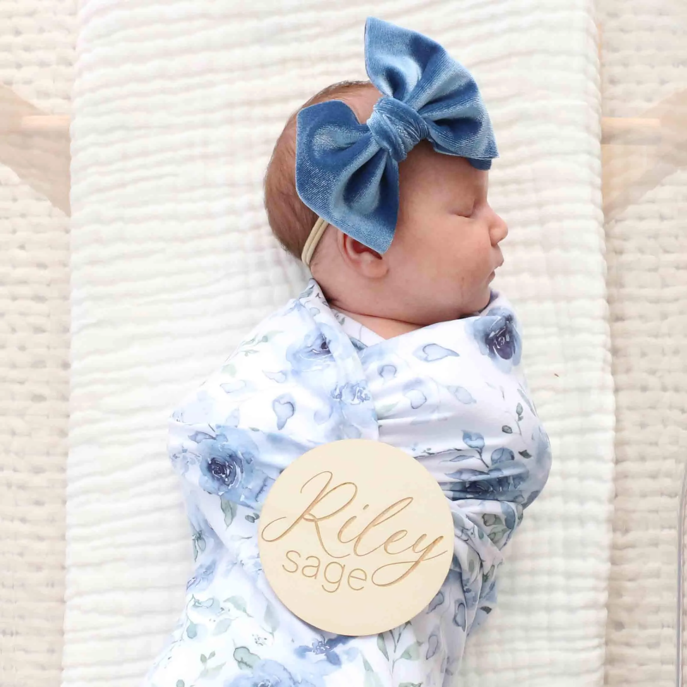 Bailey's Blue Floral Oversized Swaddle Blanket