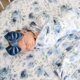Bailey's Blue Floral Oversized Swaddle Blanket