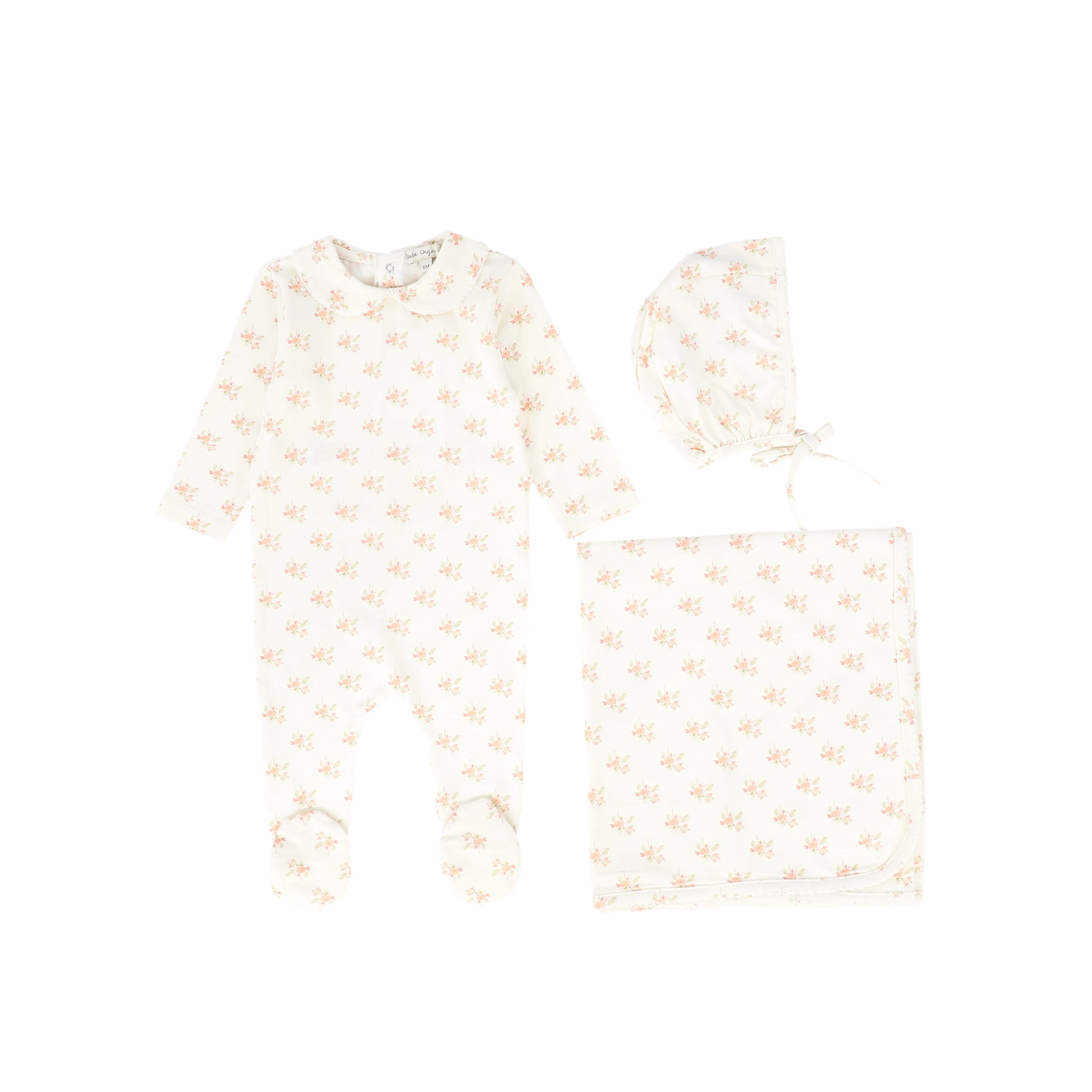 BEBE ORGANIC SOFT PINK FLORAL SET