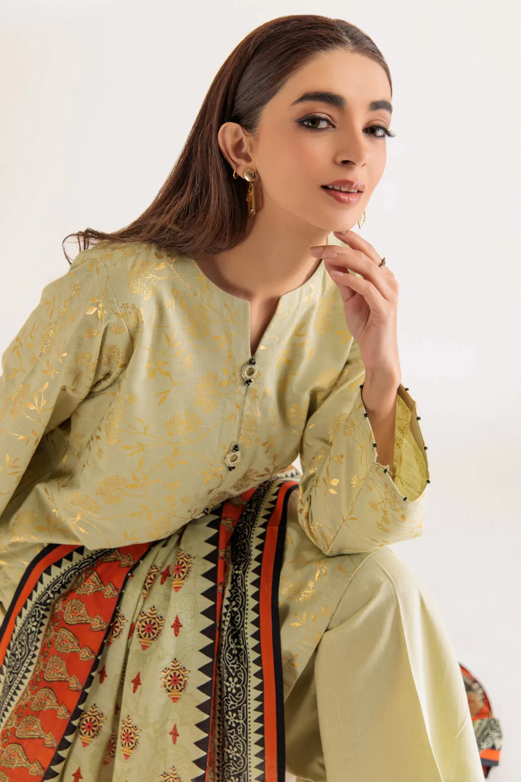 BEIGE-KHADDAR-3 PIECE (PWS6233P42)