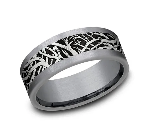 Benchmark 8mm Black Titanium Forrest Design Center with Tantalum Edges