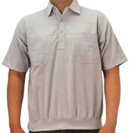 Big and Tall Palmland S/S 4 pocket Woven Banded Bottom Shirt - 6030-200BT Light Blue