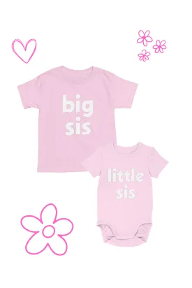 Big Sis & Little Sis T-Shirt & Baby Onesie Set