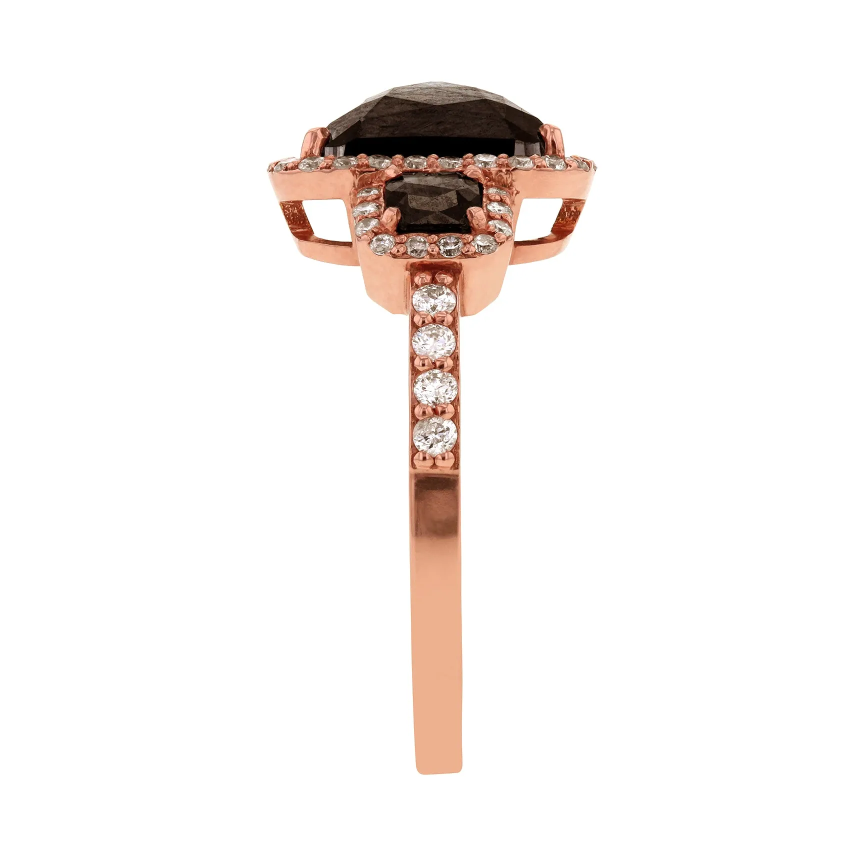Black & Rose Rustic Elongated Tri-Halo