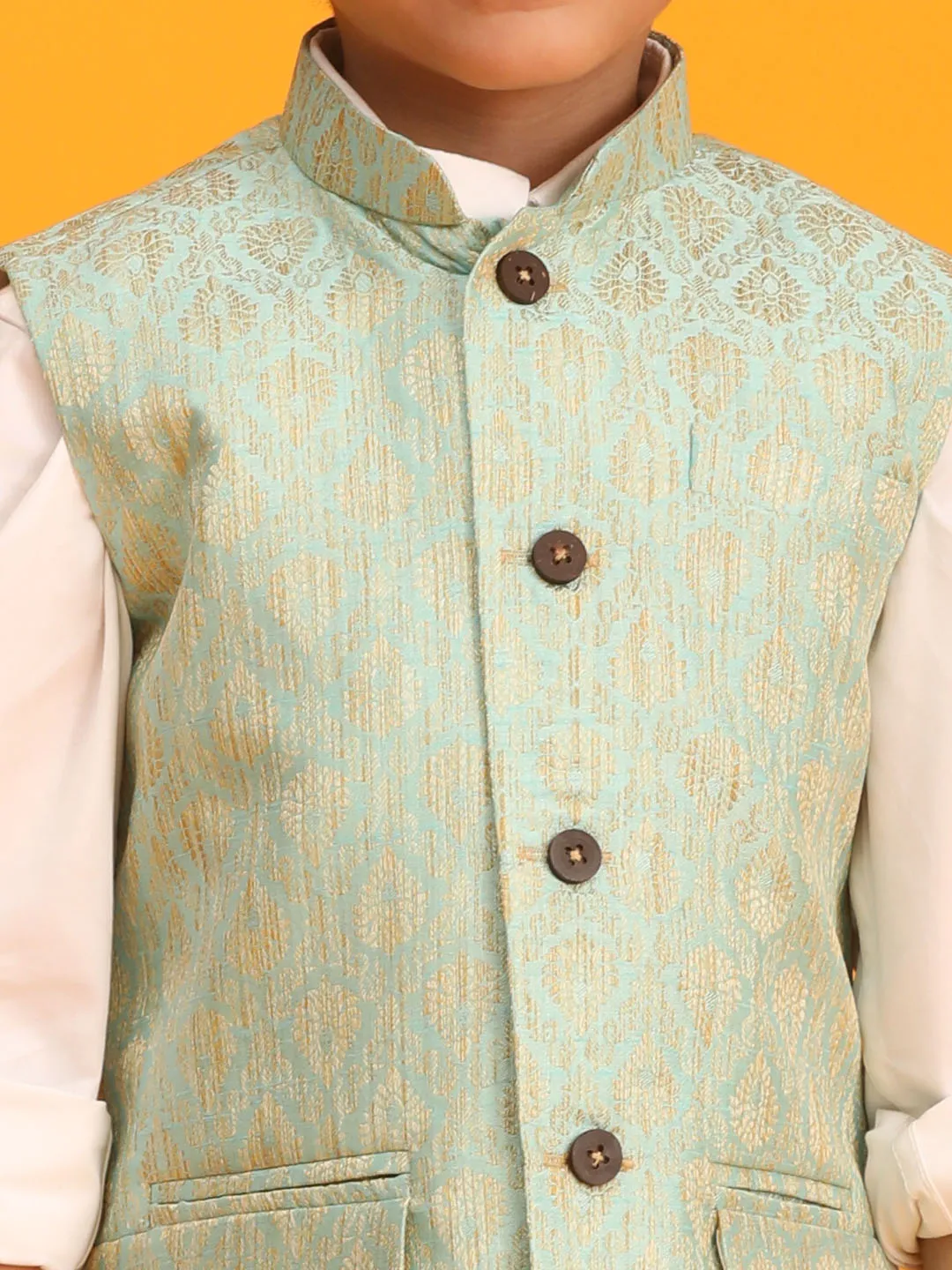 Boy's Green Nehru Jacket - Vastramay Boys