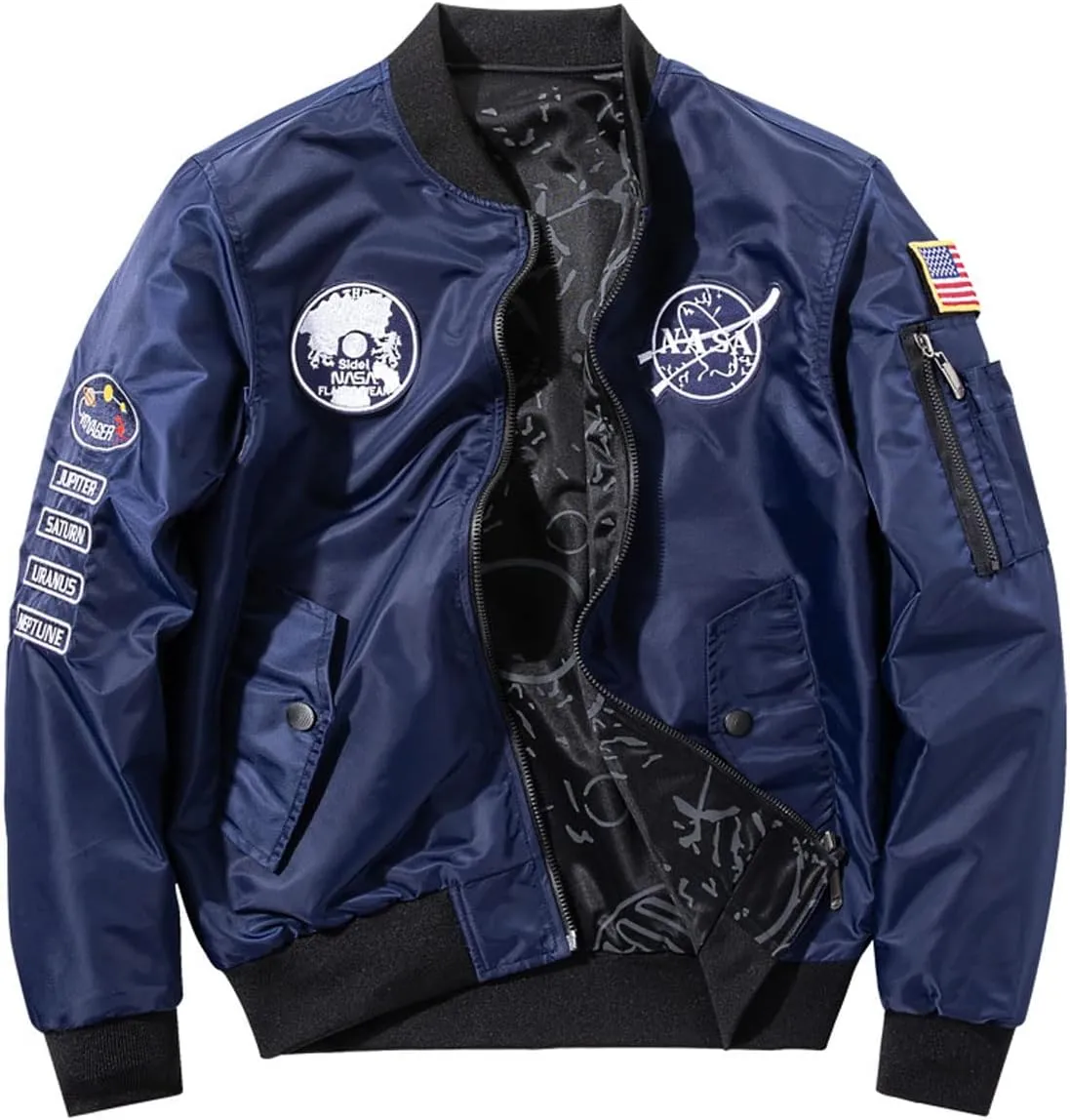 BXCNCKD Men's Flight Jacket - Double Sided Wear Plus Coat - Casual Jacket