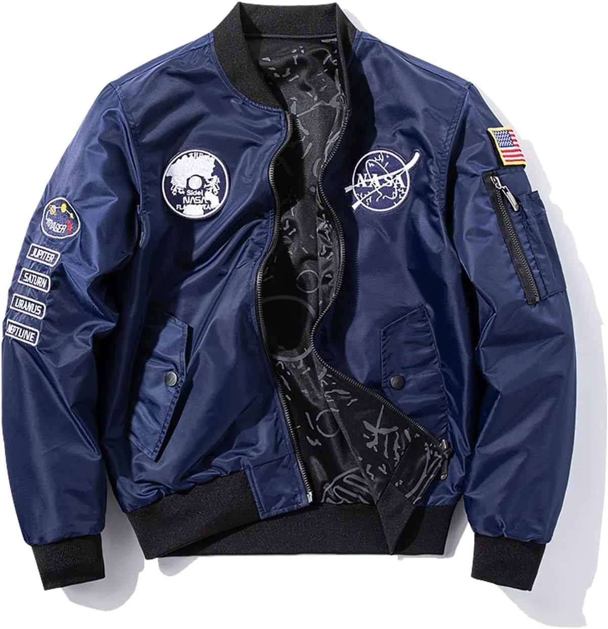 BXCNCKD Men's Flight Jacket - Double Sided Wear Plus Coat - Casual Jacket