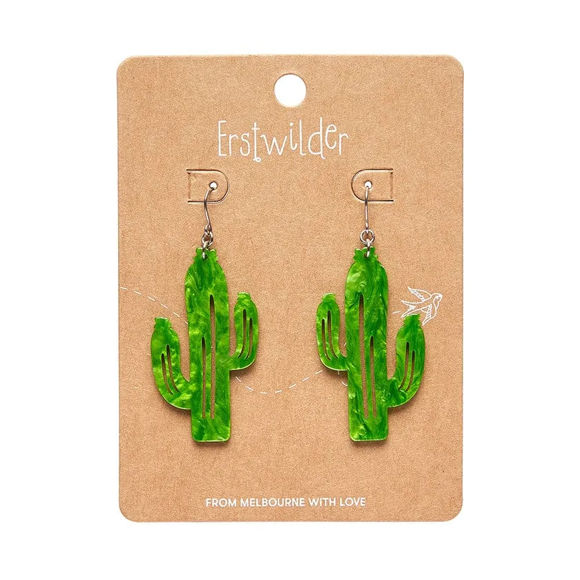 Cactus Drop Earrings - Light Green