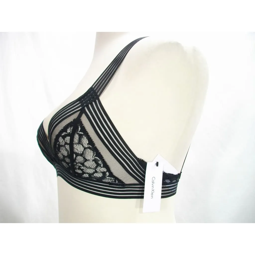 Calvin Klein QF3985 Vixen Unlined Triangle Bralette XS X-SMALL Black NWT