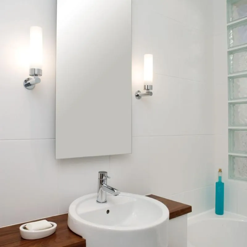 Chrome & Opal Glass Tubular Diffuser Wall Light