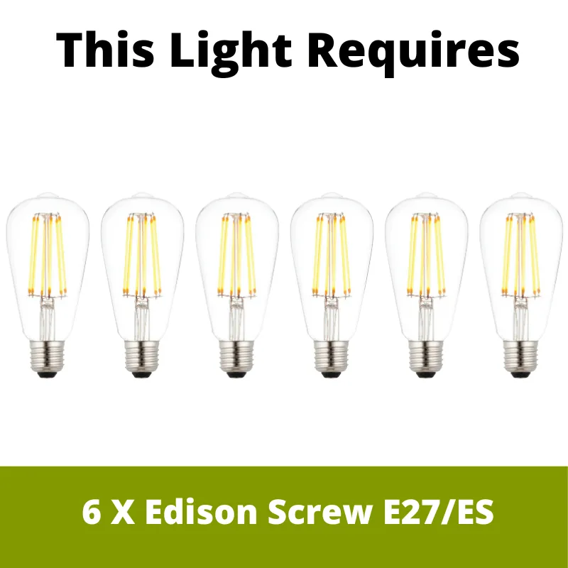 Circuit 6 Light Satin Silver Ceiling Flush - Searchlight
