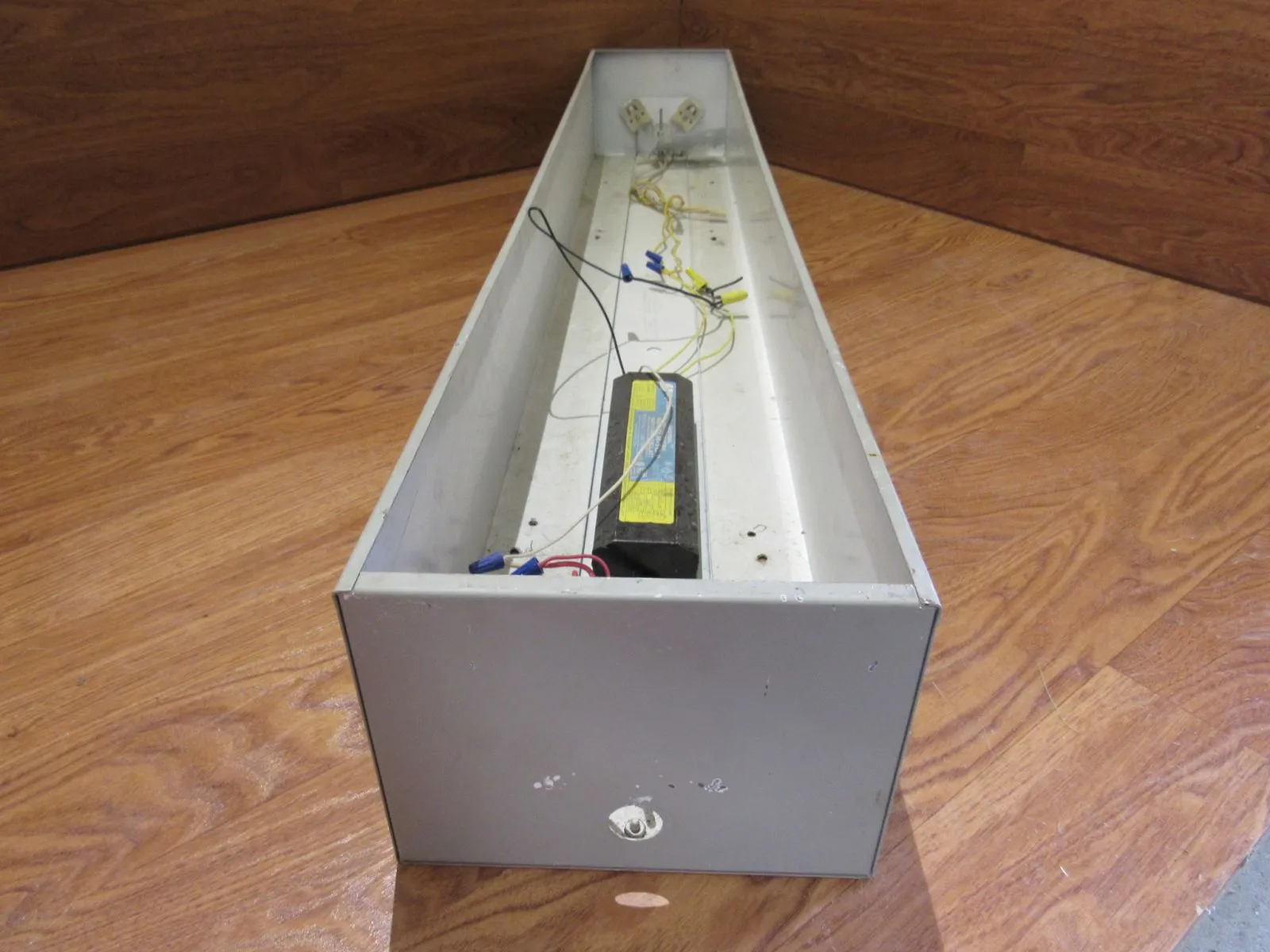 Commercial Ceiling Light Fixture Fluorescent Fire Rated 48-in Gray/White -- Used