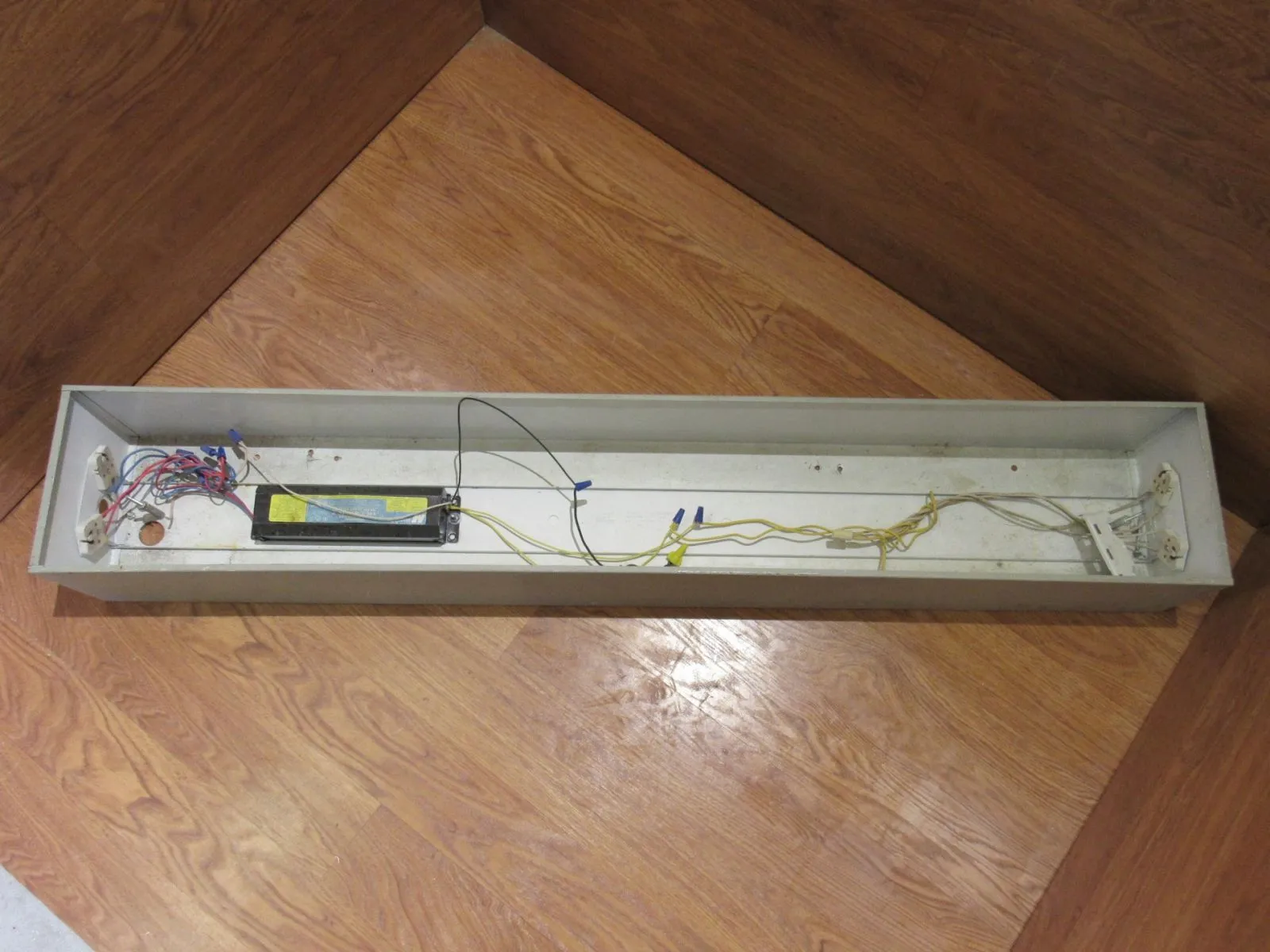 Commercial Ceiling Light Fixture Fluorescent Fire Rated 48-in Gray/White -- Used
