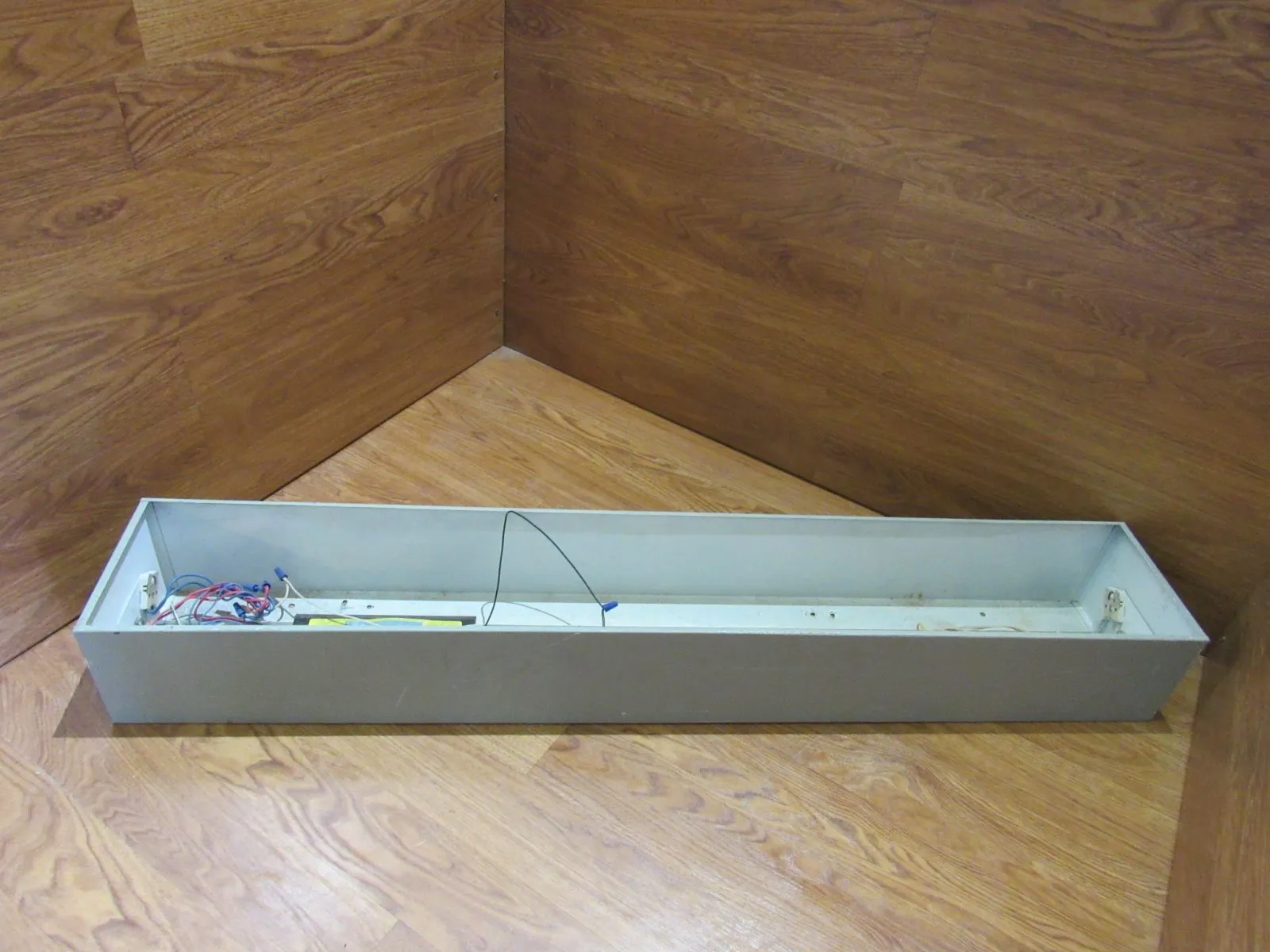 Commercial Ceiling Light Fixture Fluorescent Fire Rated 48-in Gray/White -- Used